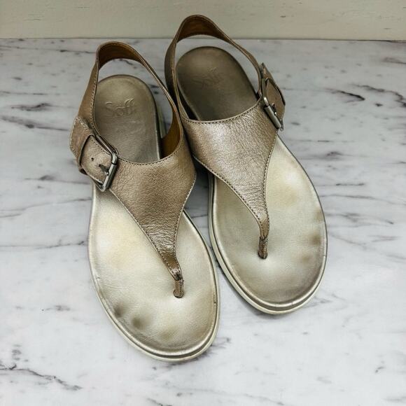 Sofft Farlyn Style Sandals Metallic Gold Leather Women’s Size 8.5 - Picture 9 of 11